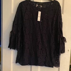 Elegant Deep Blue Lace Top size L. NWT